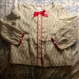 Long Sleeve Shirt ivory with pink details